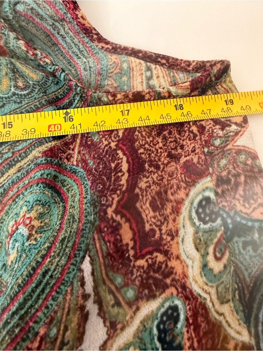 J. Jill Paisley Tank Top in Red, Teal & Cream Size Medium - Picture 6 of 10